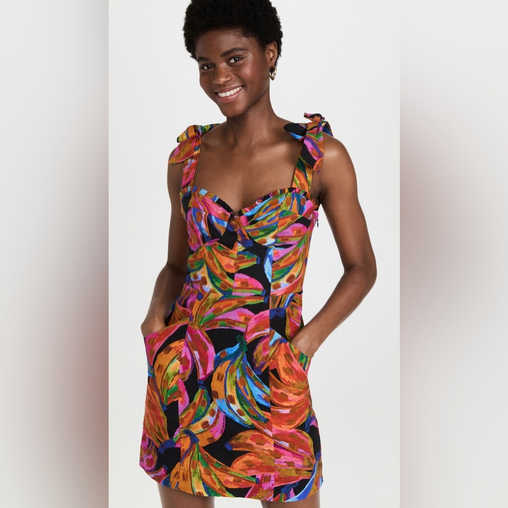 Farm Rio Rainbow Bananas Mini Dress Size XS
